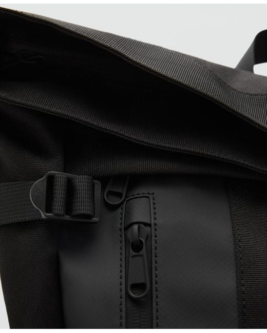 Mango Black Flap Backpack for men