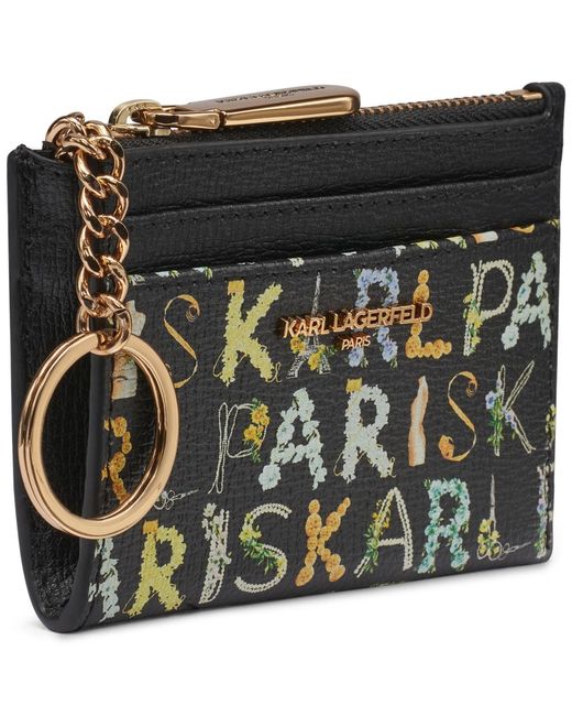 Karl Lagerfeld Black Key Ring Card Case