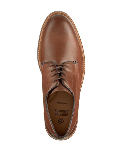 Johnston & Murphy Brown Calder Plain Round Toe Shoes for men
