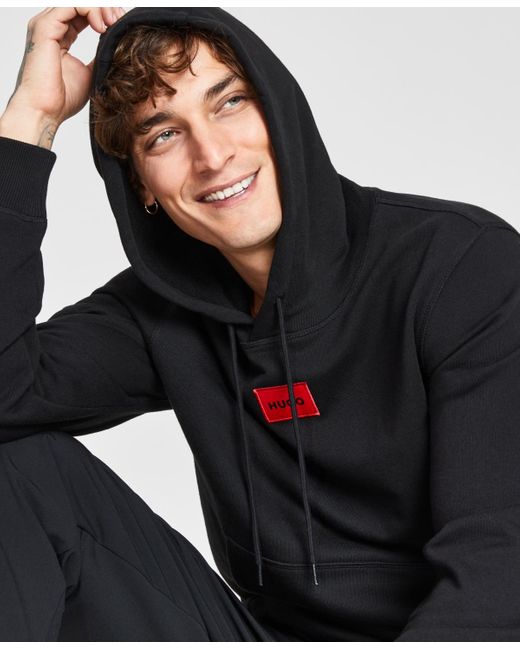 Boss Blue Hugo By Regular-fit Logo Hoodie for men