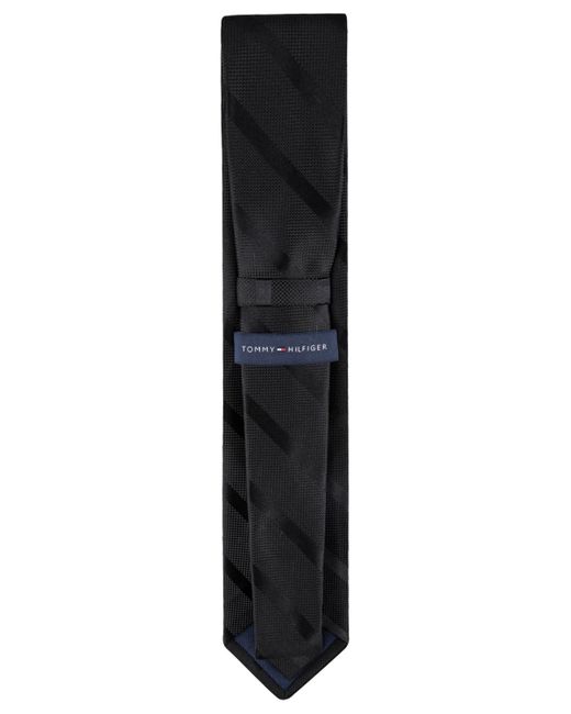 Tommy Hilfiger Black Solid Textured Stripe Tie for men