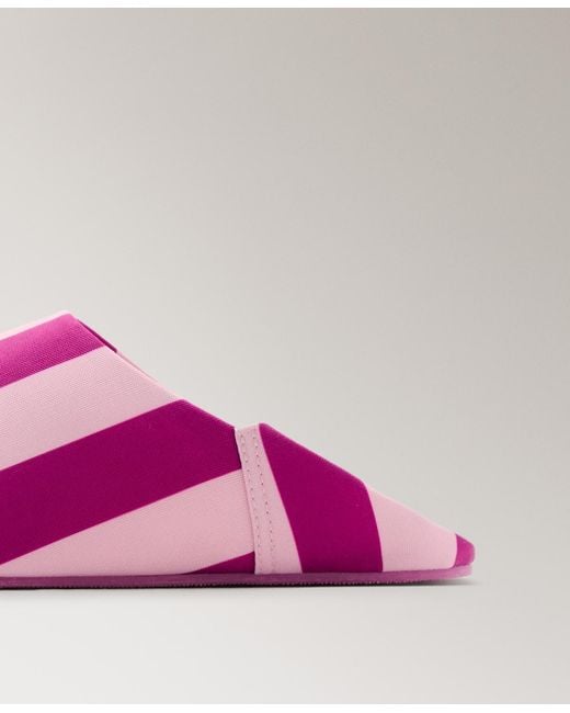 Mango Pink Stitching Detail Striped Clogs
