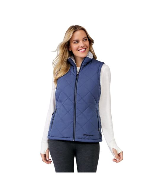 Free Country Expedition Stratus Lite Reversible Vest in Blue Lyst