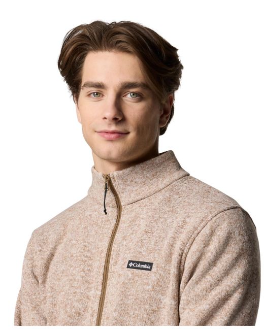 Columbia Natural Alto Pass Textured Knit Sweater Fleece Zip-front Jacket for men