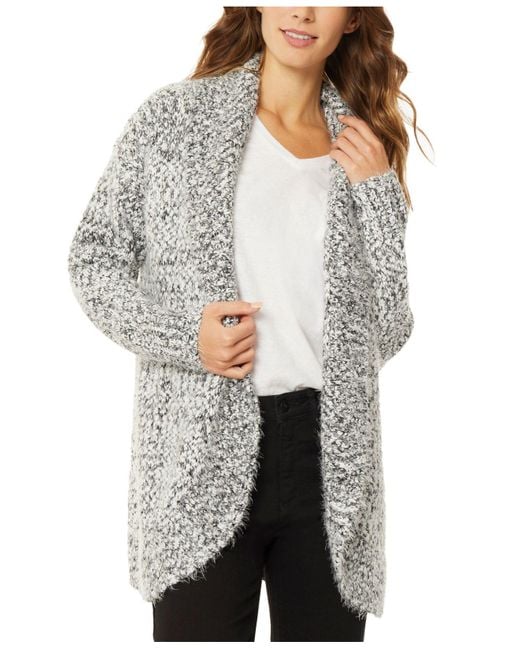 Jones New York Synthetic Shawl Collar Cardigan in Gray Lyst