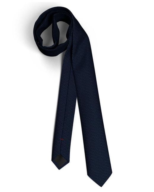 Boss Blue Solid Pattern Slim Tie for men