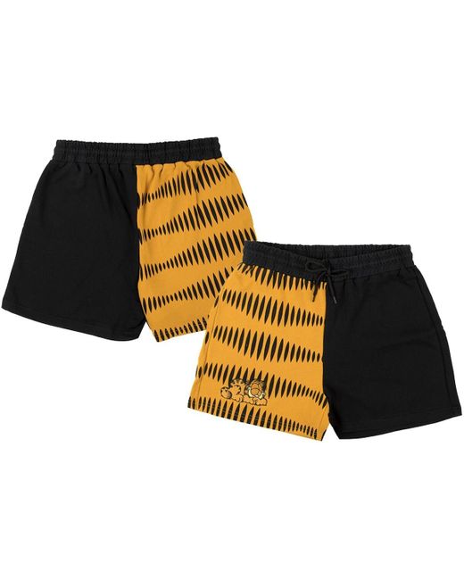 Dumbgood Black Garfield Striped Shorts for men