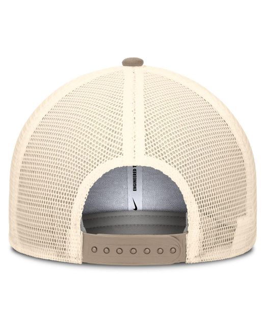 Nike Natural Atlanta Braves Camo Pack Rise Adjustable Trucker Hat for men