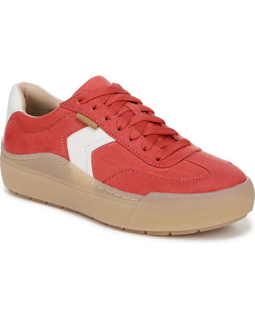 Dr. Scholls Red Time Off Win Lace Up Platform Sneakers