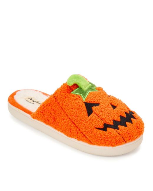 Dearfoams Orange Halloween Bat Scuff Slipper