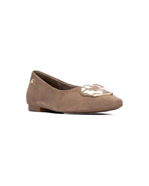 Xti White Suede Ballet Flats