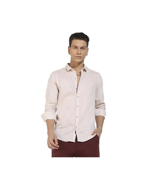 Campus Sutra White Basic Oxford Shirt