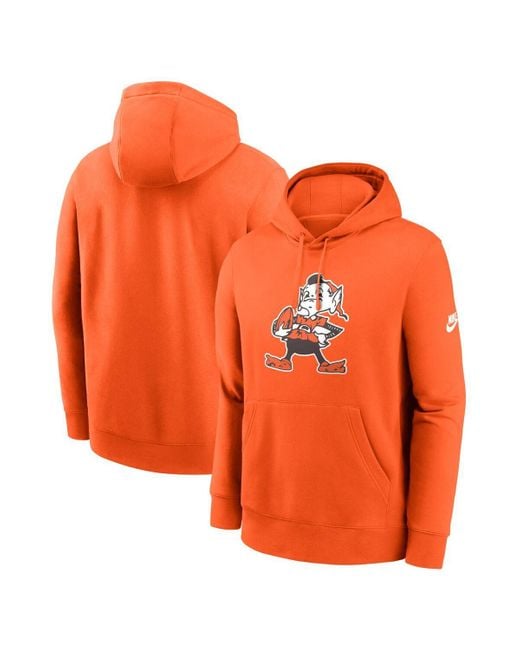 Nike Orange Cleveland Browns Club Fleece Pullover Hoodie for men