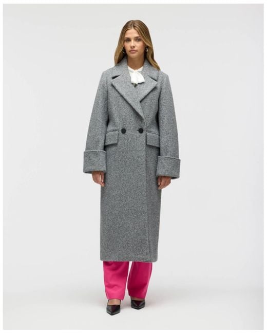 NVLT Gray Retro Wave Boucle Double Breasted Coat