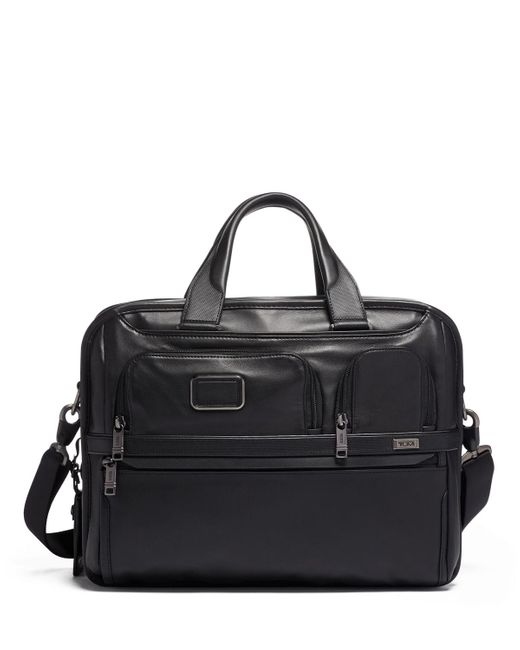 Tumi Alpha 3 Expandable Organizer Leather Laptop Brief in Black | Lyst