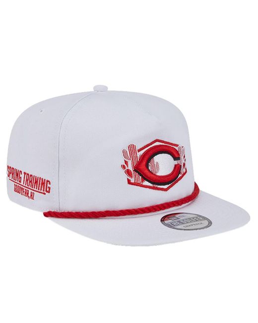 KTZ White Cincinnati Reds Palm Golfer Snapback Hat for men