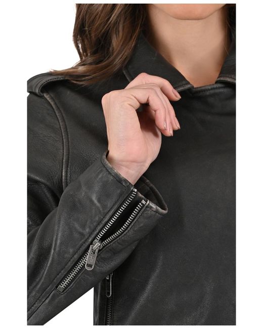 Frye Black Sheep Crack Leather Jacket