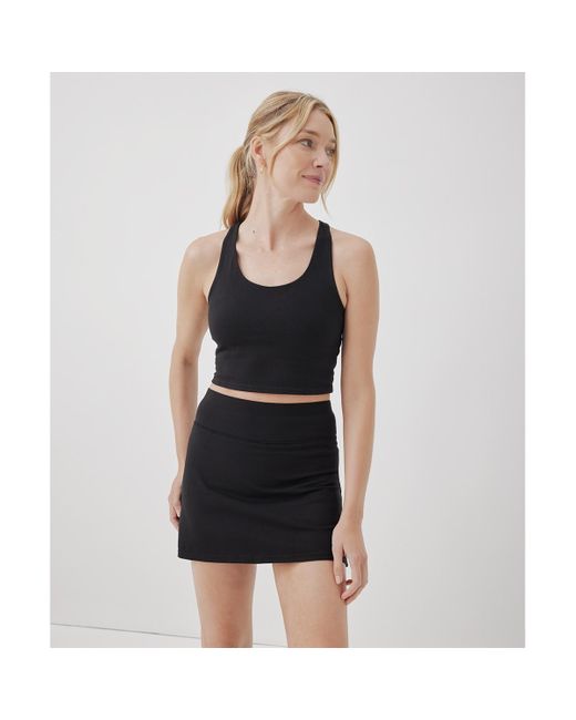 Pact Black On The Go-to Crop Tank Made With Organic Cotton