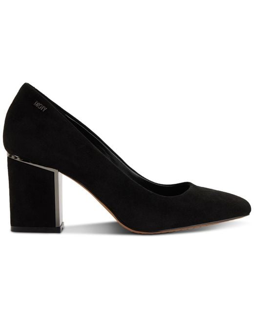 DKNY Black Celsa Slip-on Square-toe Pumps