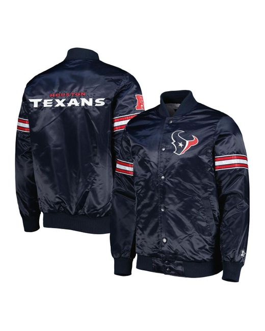 Starter Navy Houston Texans The Pick And Roll Fullsnap Jacket in Blue