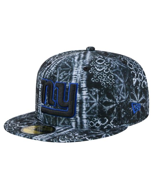 KTZ Blue New York Giants Shibori 59fifty Fitted Hat for men