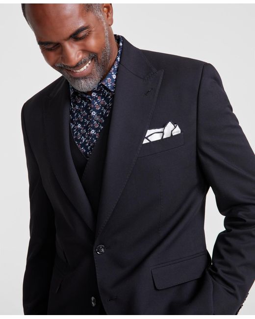 Tayion Collection Blue Classic-fit Solid Suit Separates Jacket for men