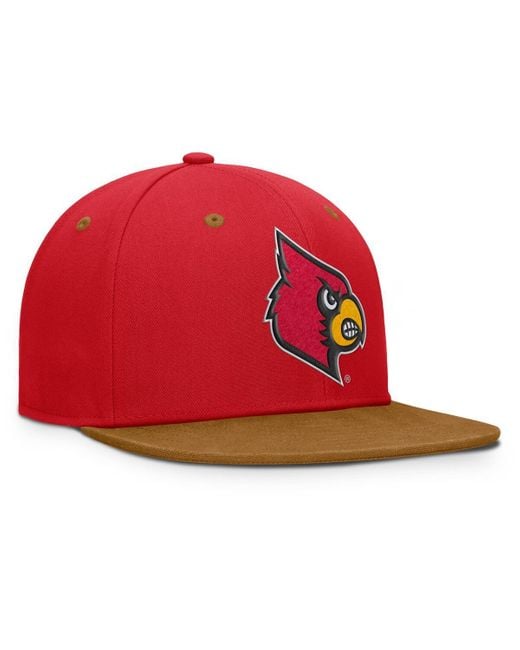 Fanatics Red/brown Louisville Cardinals Nobo Fitted Hat for men