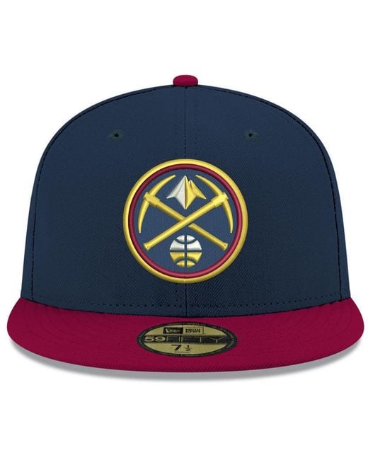 KTZ Blue Denver nuggets Basic 2 Tone 59fifty Fitted Cap for men