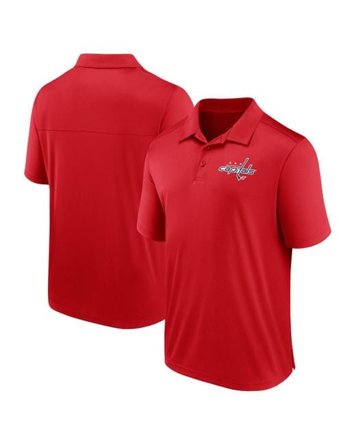 Fanatics Red Washington Capitals Left Side Block Polo Shirt for men