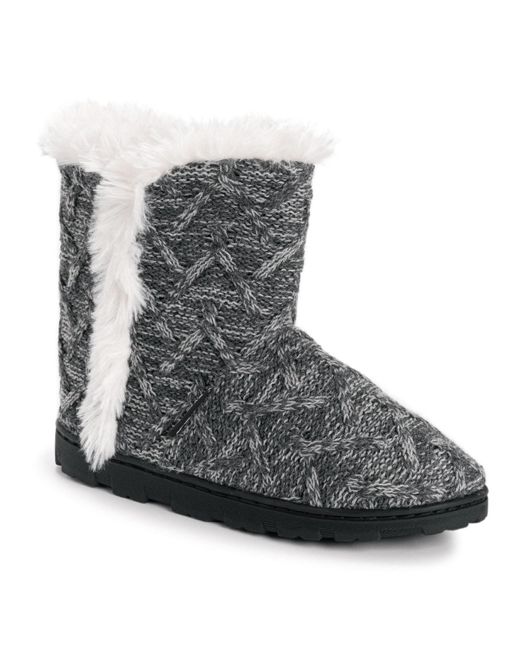 Muk Luks Gray Cheyenne Slipper Boots
