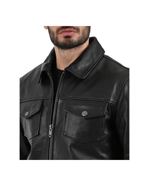 Frye Black Regular-fit Collared Neck Jacket for men