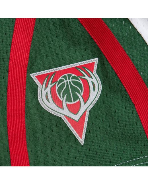Mitchell & Ness White Milwaukee Bucks 2013/14 Swingman Shorts for men
