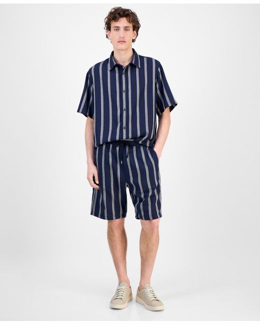 Boss Blue Hugo By Ronan Stripe Shorts for men