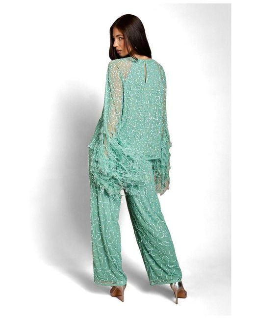 Coast Green Sequin Cape Blouse