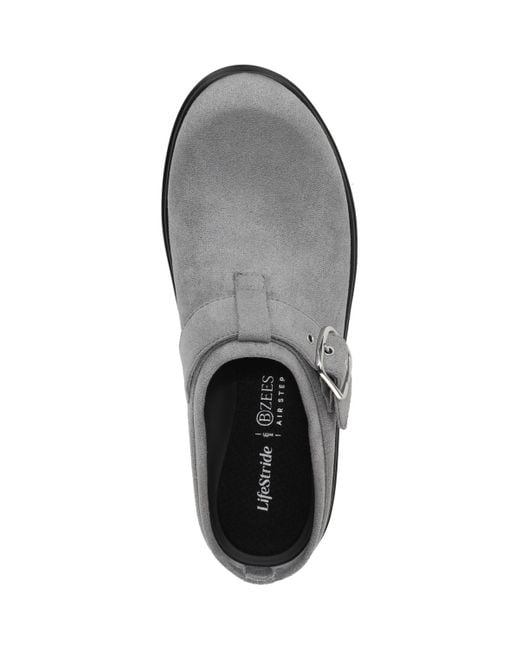 LifeStride Gray Balance Washable Round Toe Clogs