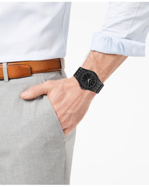 Bulova Phantom Black Stainless Steel Bracelet Watch 42mm for Men
