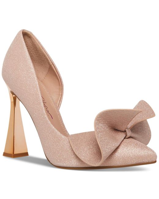 Betsey Johnson Pink Nobble Structured Bow Slip-on Pumps