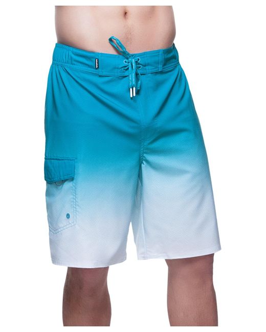 Rokka&Rolla Blue 9" No Liner Board Shorts Elastic Waist Quick Dry Swim Trunks for men