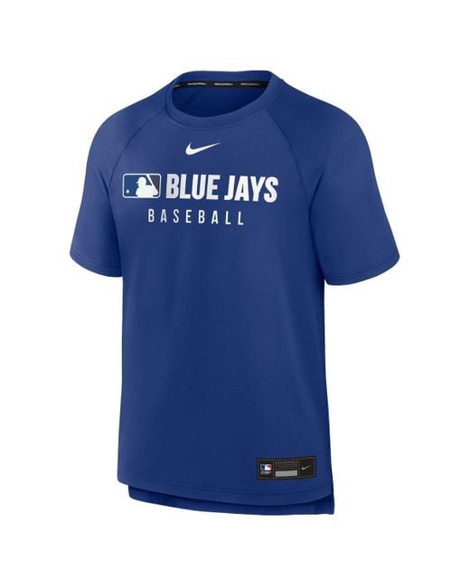 Nike Blue Los Angeles Dodgers Authentic Collection Pregame Raglan Performance T-shirt for men