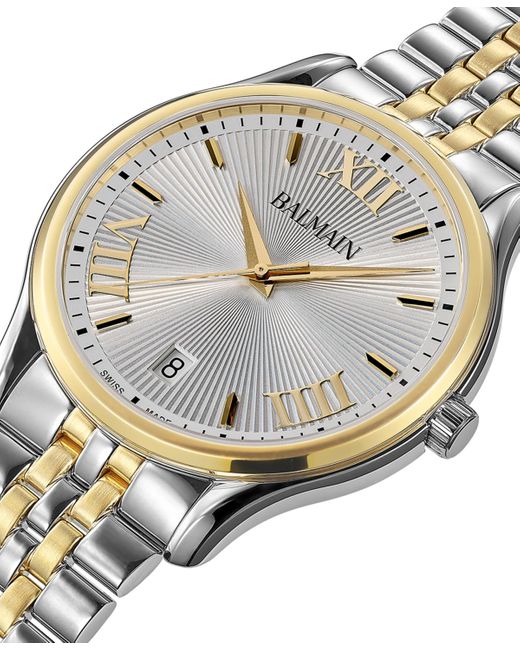 Balmain Metallic Swiss Beleganza Two-tone Stainless Steel Bracelet Watch 40mm for men