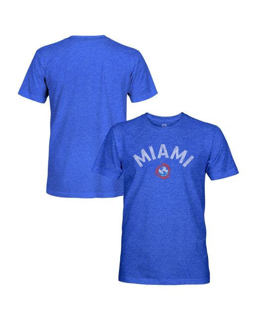 1863fc Blue Â Miami Fc Vintage Tri-blend Short Sleeve T-shirt for men