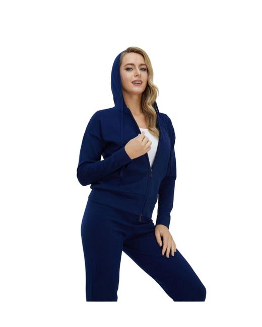 Bellemere New York Blue Sporty Cotton Cashmere Hoodie