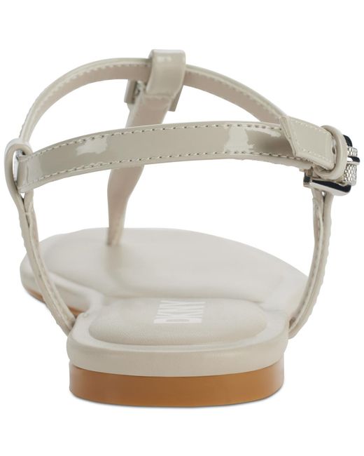 DKNY White Datto T-strap Sandals