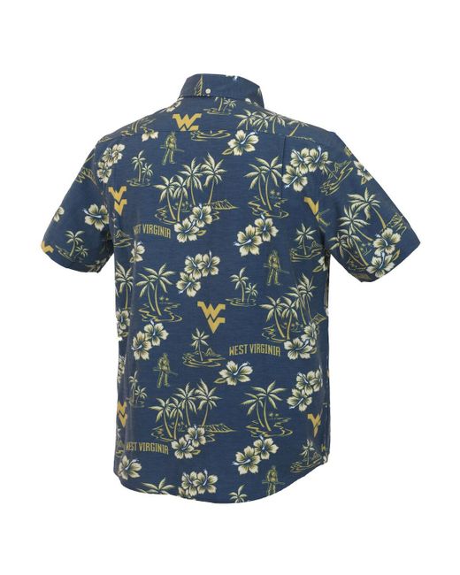 Reyn Spooner Blue West Virginia Mountaineers Kekai Classic Tri-blend Button-down Shirt for men