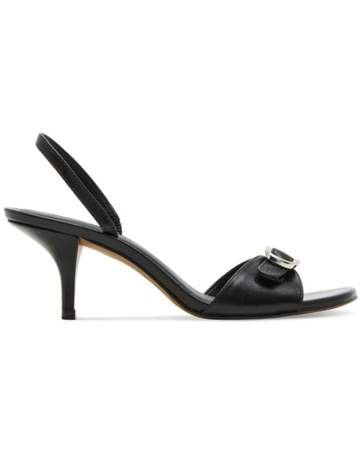 Steve Madden Black Henrietta Kitten-heel Dress Sandals