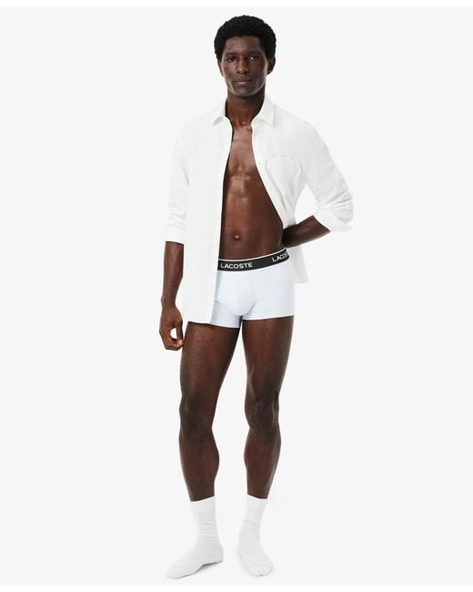 Lacoste White Regular-fit Trunks for men