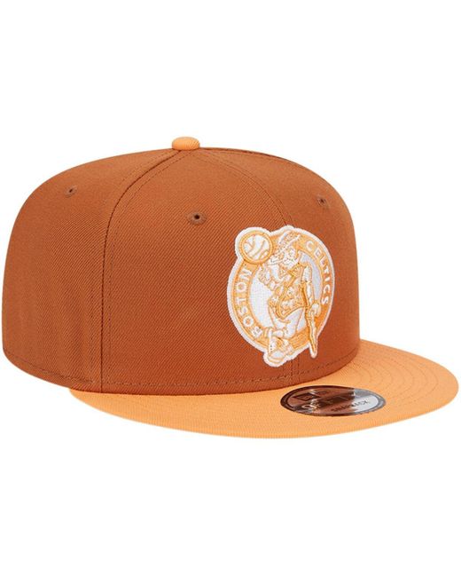 KTZ Brown/orange Boston Celtics 2-tone Color Pack 9fifty Snapback Hat for men
