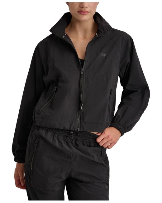 DKNY Gray Sport Zip-front Long-sleeve Jacket