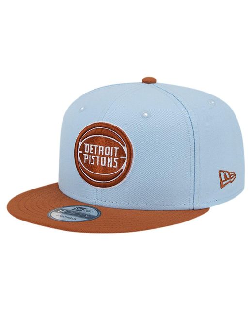 KTZ Blue /brown Detroit Pistons 2-tone Color Pack 9fifty Snapback Hat for men