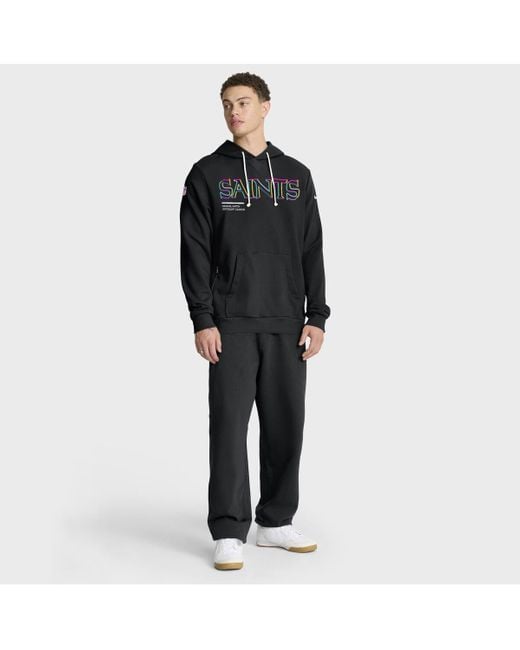 Nike Black New Orleans Saints 2025 Nfl Crucial Catch Sideline Standard Issue Dri-fit Hoodie for men